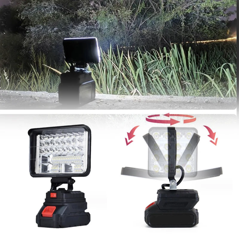 For Makita 18V Li-ion Battery LED Work Light 3/4 Inch Flashlight Portable Emergency Flood Lamp Camping Lamp No Battery