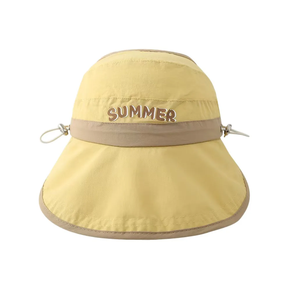 

Soft Big Brim Baby Sun Hat Breathable Quick-dry Kids Empty Top Cap Anti UV Korean Style Children Sunshade Hat Summer
