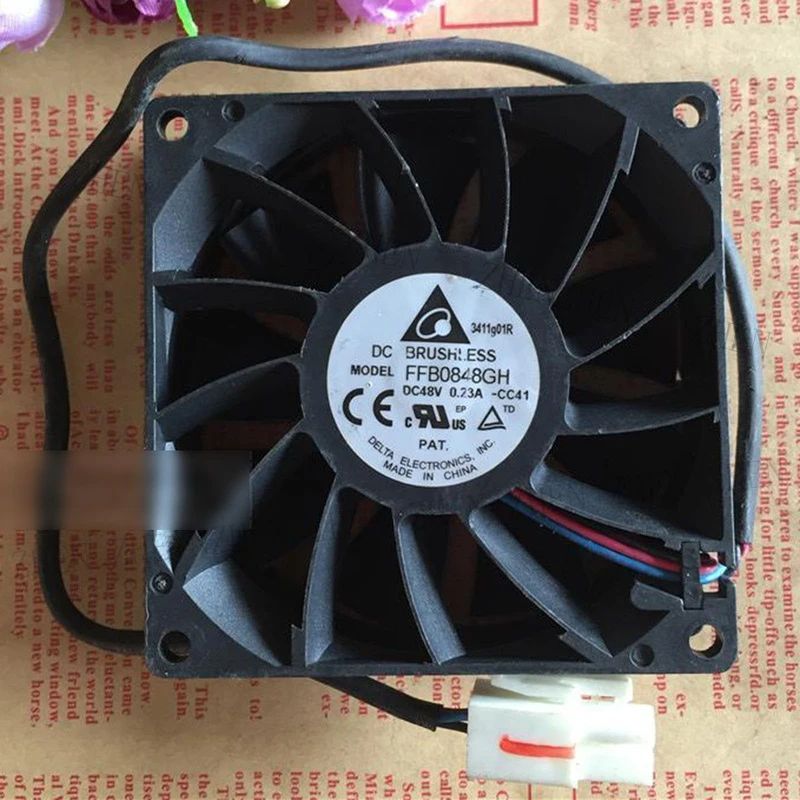 

S New for Delta FFB0848GH 8025 48V 0.23A 4-wire PMW double ball bearing fan#QW