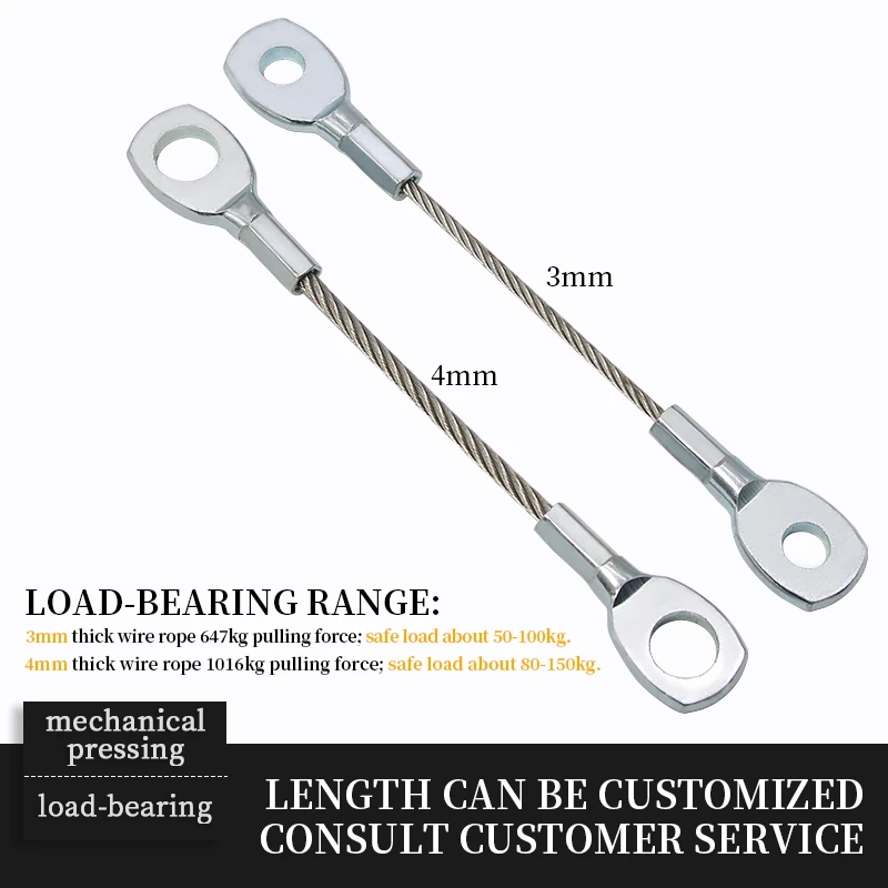 Picture 6: 3-6mm Stainless Steel Wire Rope Fish Eye Terminal Wire Rope, Anti Fall Safety Rope Suitable for Mechanical Equipment/Suspension