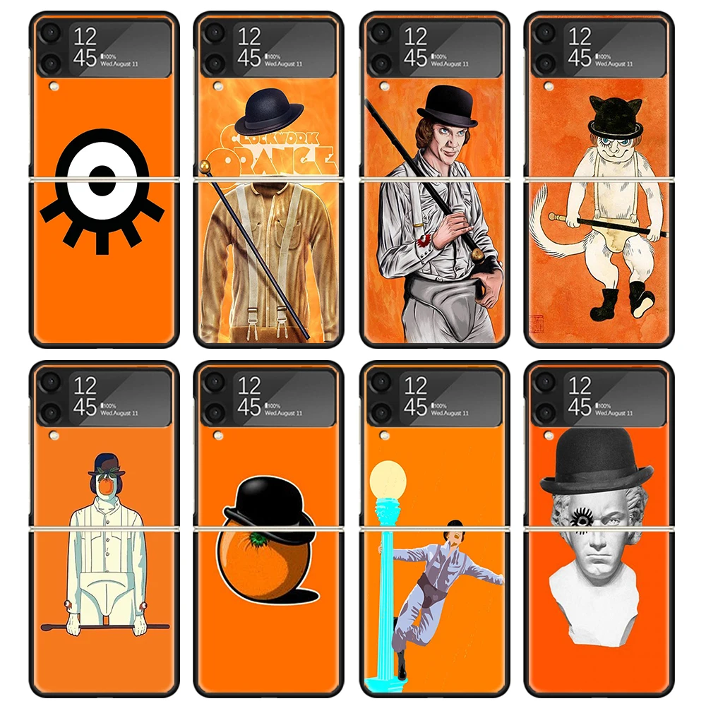 A Clockwork Orange Film Phone Case For Samsung Z Flip 6 5 4 3 Galaxy ZFlip6 5G Flip5 Flip4 Black Hard Camera Protective Cover