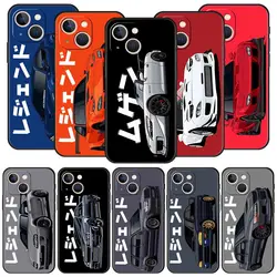 Luxury Phone Case For iPhone 11 12 13 15 16 14 Pro Max X XR XS 7 8 Plus SE Black Cover Funda JDM Tokyo Drift Sports Car