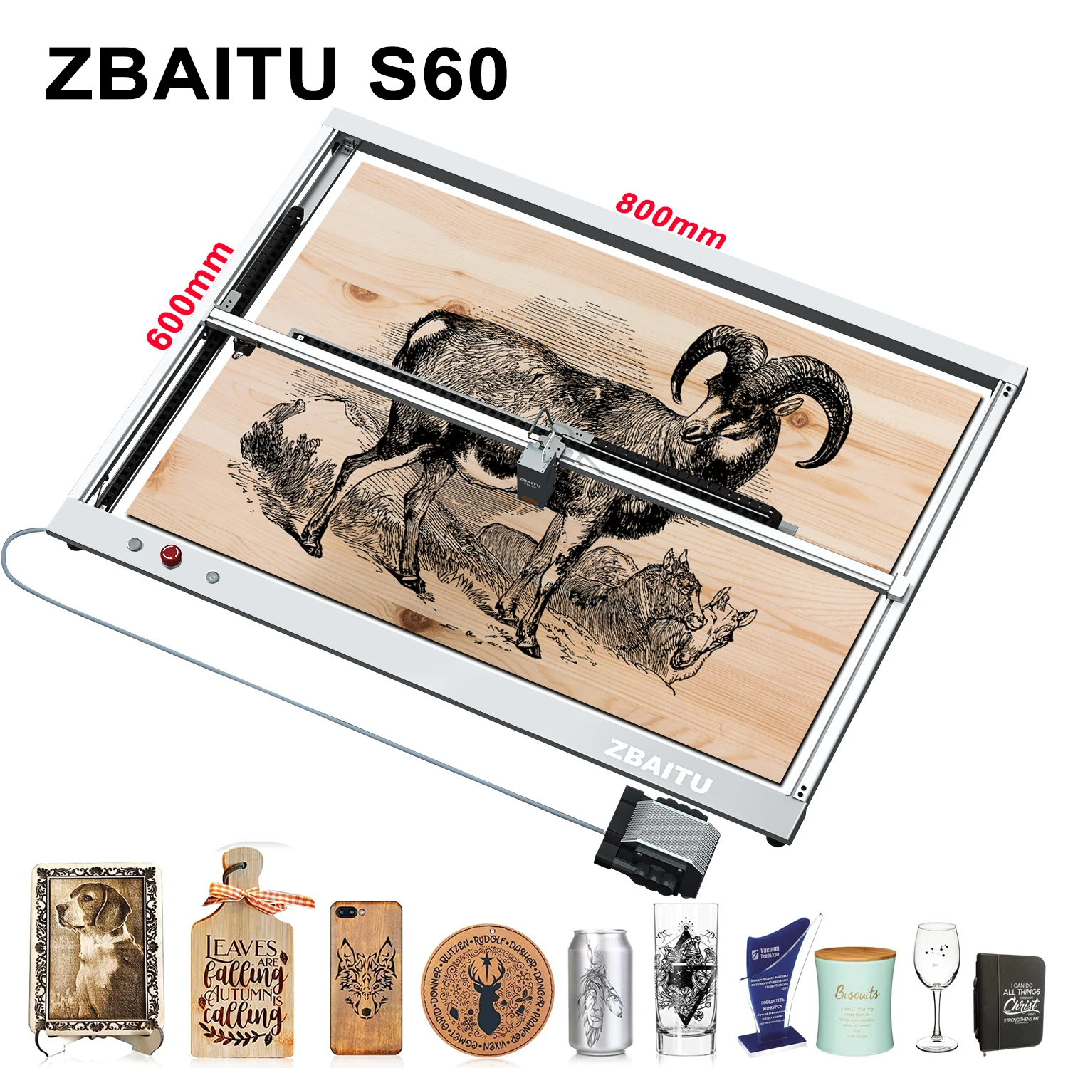 ZBAITU DIY CNC Laser Engraver Cutter Engraving Cutting Machine 450±5nm With Wifi APP Offline Control 130W Poland Stock Tax Free