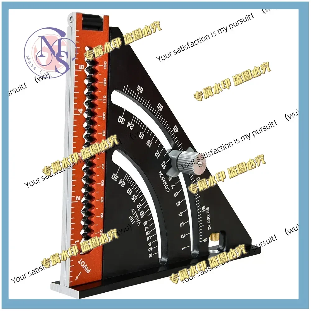 Aluminum alloy 2 in 1 retractable folding layout with base protractor, woodworking tools