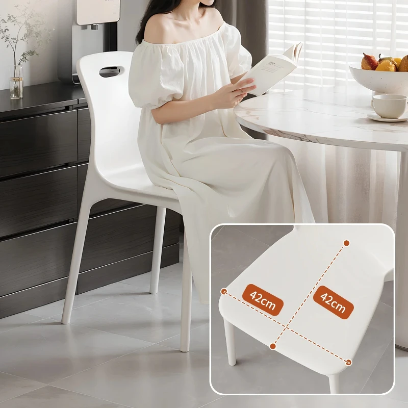 ‌Premium Thickened Stackable Plastic Chair  Comfortable Backrest Dining Seat  Space-Saving Home Furniture  Luxury Modern Design