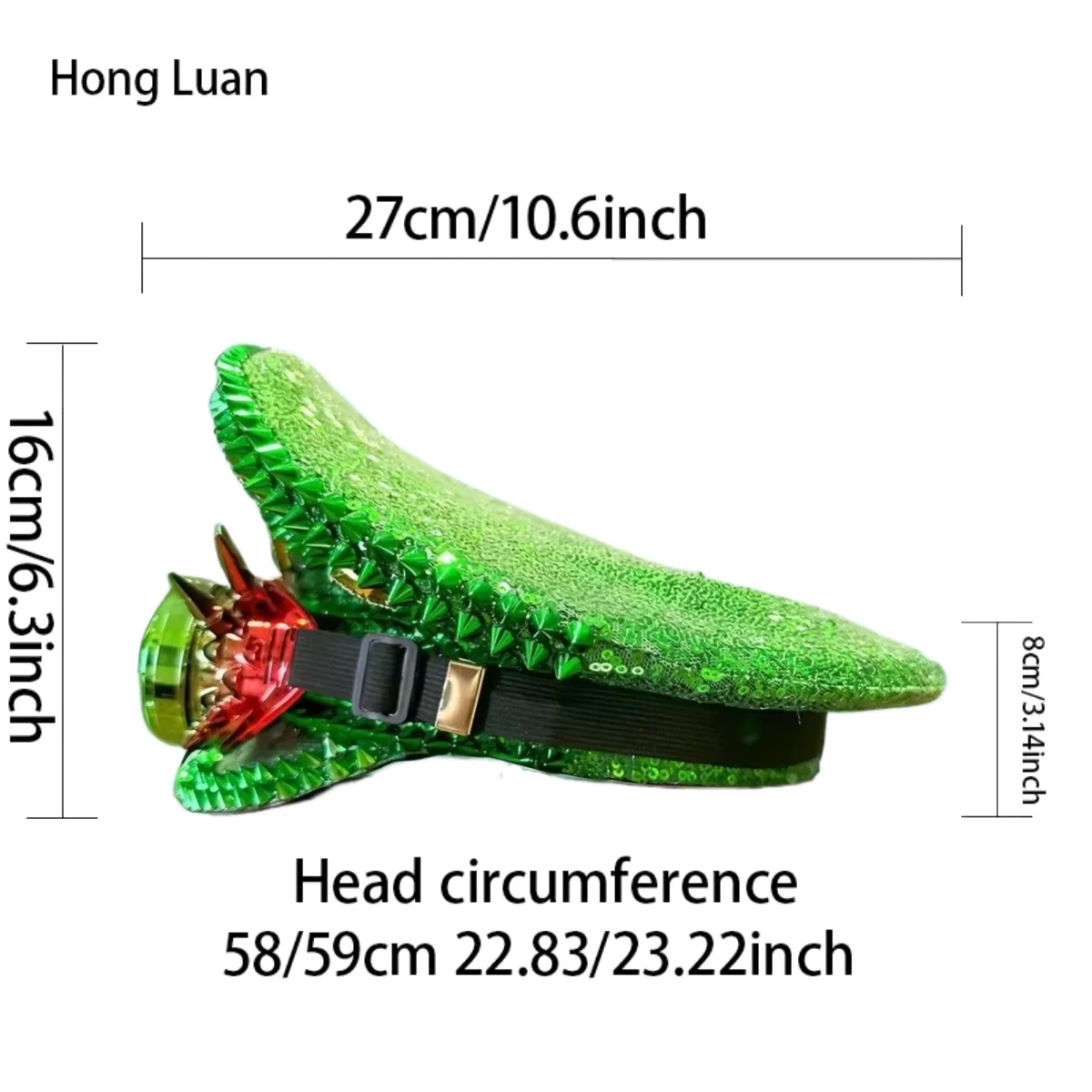 HongLuan Cappello da Capitano Steampunk Verde con Strass con Occhiali per Burning Man Festival Donna, Accessori Militari e Berretto da Uomo