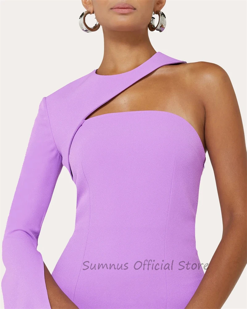 SUMNUS Sexy Purple Prom Dress Simple One Shoulder Formal Occasion Evening Gowns Mermaid Floor Length Party Dresses فساتين السهرة