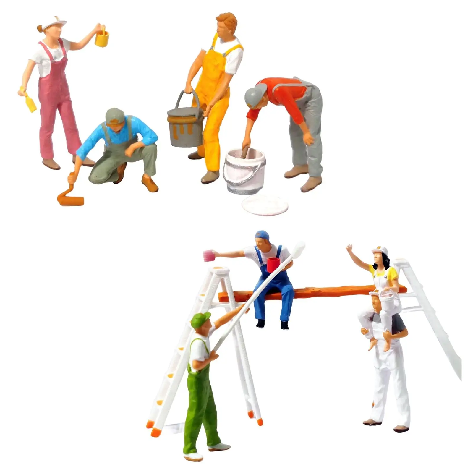 Artistic Miniature Painter Figurines for Model Train Dioramas