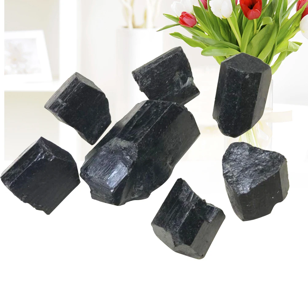 

Black Tourmaline Raw Stone Specimen Crystal Rock Mineral Rare Gemstone Natural Healing Radiation Block EMF Protector