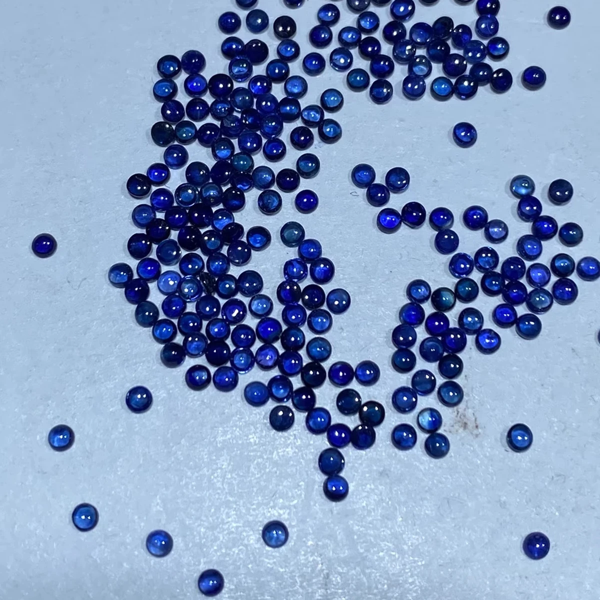 

20 шт./пакет, свободные драгоценные камни, круглый кабошон, королевский натуральный синий сапфир