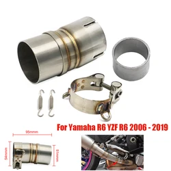 YZFR6 YZF-R6 Exhaust Mildde Link For Yamaha R6 YZF R6 2006 - 2019 Motorcycle Exhaust Escape Modified Slip On Mid Link Pipe