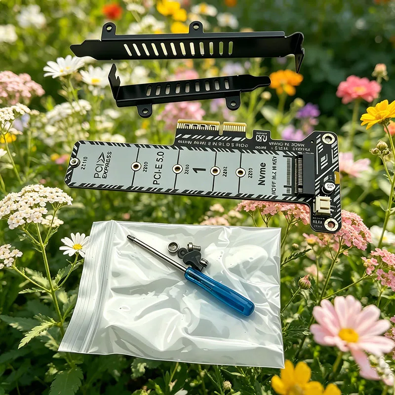 

PCIe 5.0 To M.2 NVMe Adapter Card Full Height/Low Profile Bracket Supports 2280 2260 2242 2230 22110 (Not for NGFF M.2 SATA SSD)