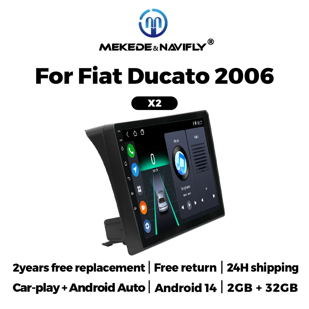 MEKEDE Android 14 Car Radio Multimedia For Fiat Ducato Peugeot Boxer Citroen Jumper 2 2006 - 2012 Wireless CarPlay Android Auto