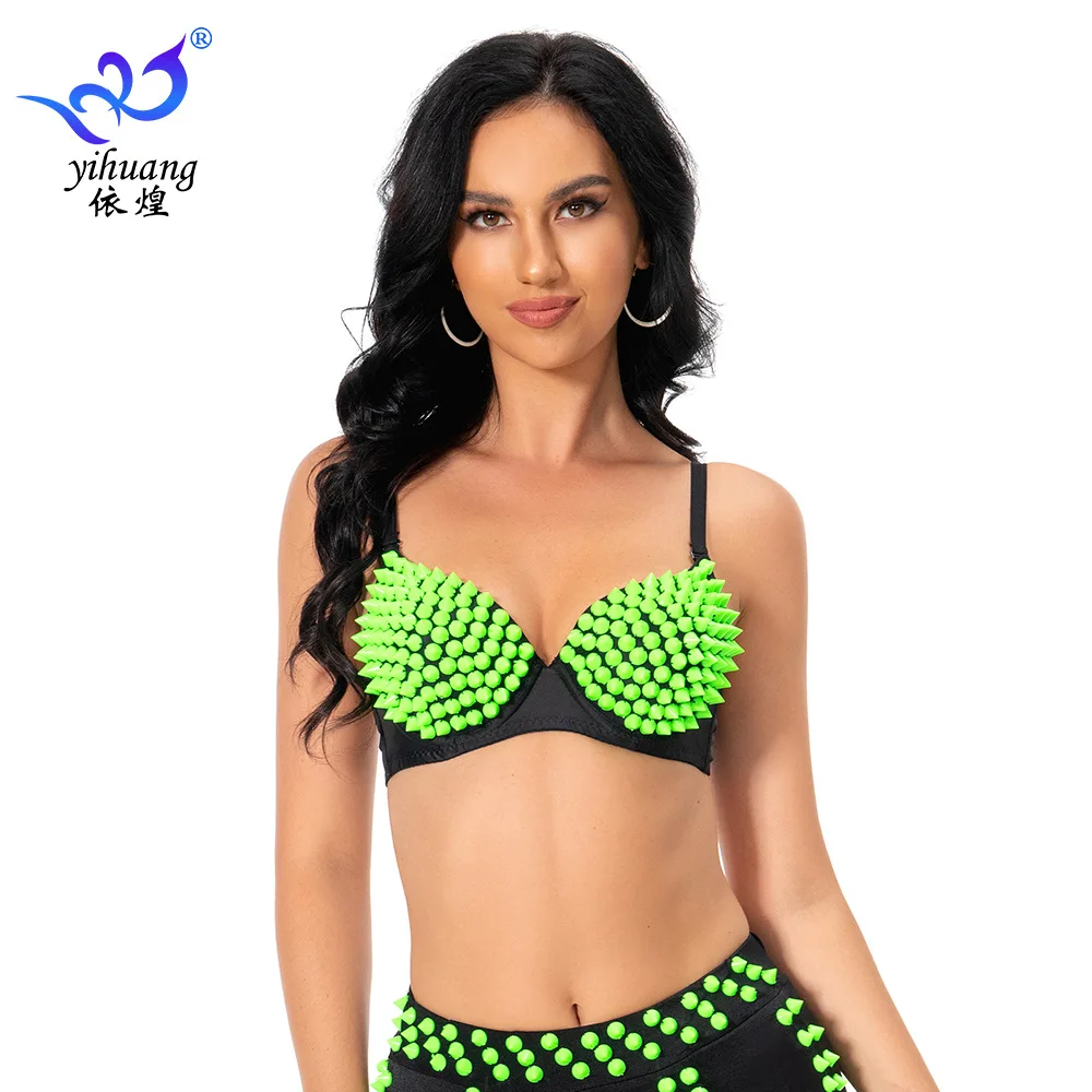 Belly Dance Bra Rivet Bra Ball Suit Blouse Dance Suit Rivet Punk Bra