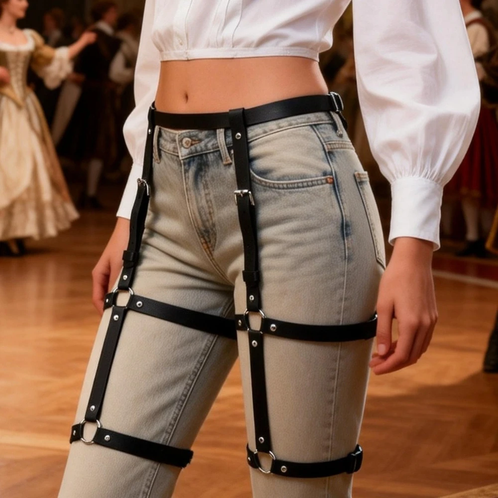 Frauen Mode Gürtel Korsett Gürtel Street Style PU Leder Dessous Brust Harness Punk Leder Gürtel Gothic Zubehör Kleidung – Detail 10