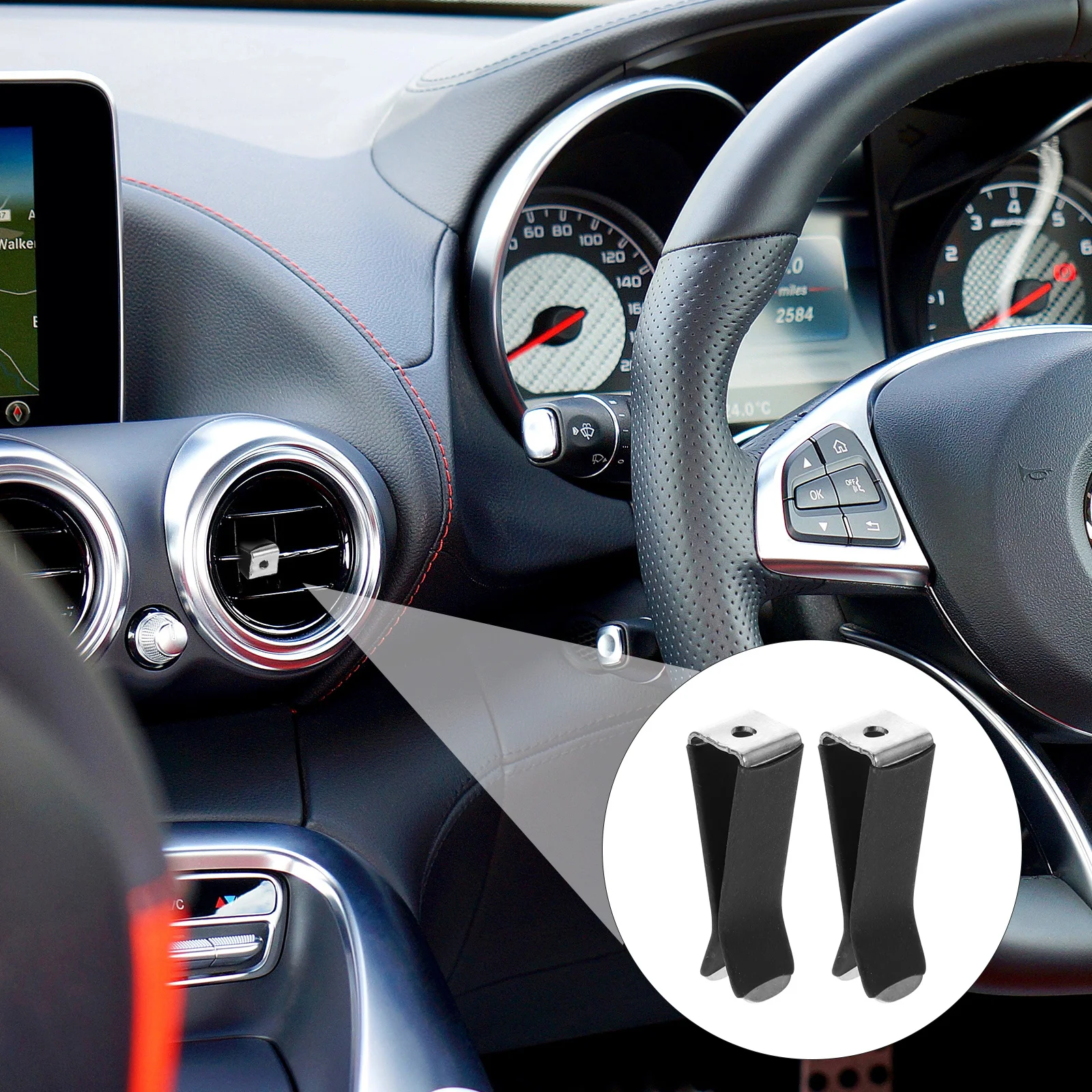 30 Pieces Car Air Vent Clip Premium Metal Arc Design 22Mm Screw Hole Fragrance Holder for Conditioner Outlet Black