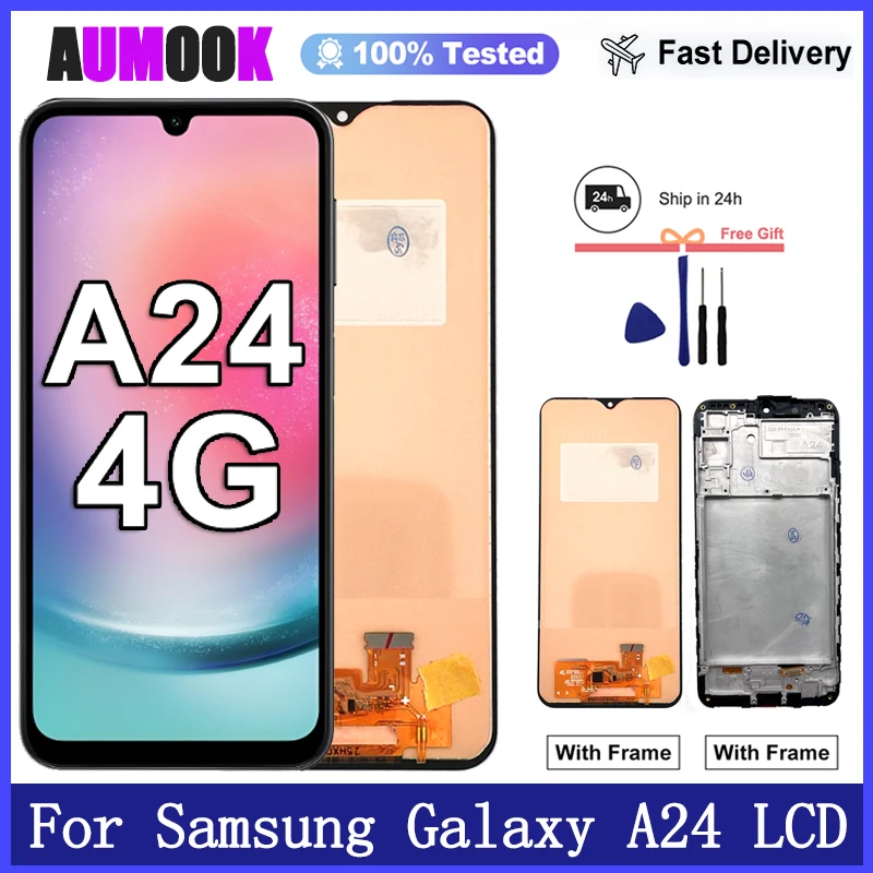 新しい-amoled-ディスプレイサムスンギャラクシー-a24-4-グラム液晶ディスプレイタッチスクリーンデジタイザアセンブリサムスン-a245f-a245m-a245n-ディスプレイ
