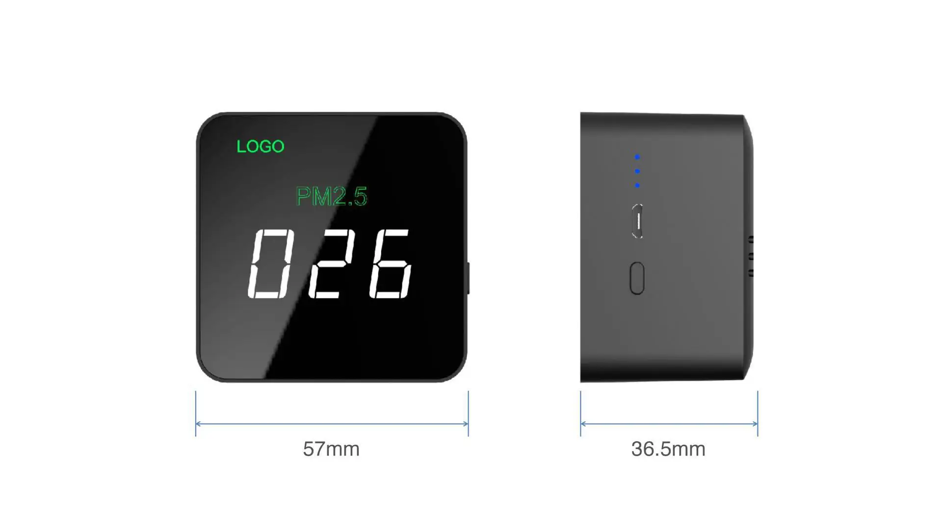 PM2.5 Formaldehyde(HCHO) TVOC AQI Real-Time Indoor Air Pollution Detector Quality Monitor