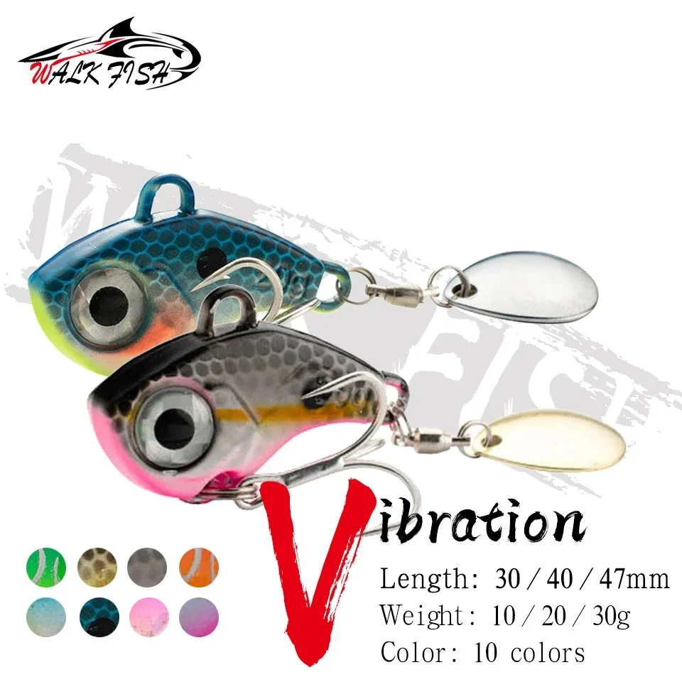 WALK FISH Tail Spinning 10g 20g 30g Balance Rotating Metal Jig VIB Vibration Bait Spinner Spoon New Fishing Tackle Sinking Lure