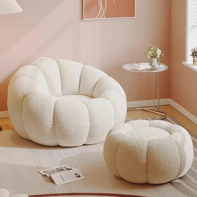 Mini Nordic Bean Bags Sofas Single Simple Mid Century Lounge Bean Bags Sofa Round Scratch Protector Puffs Asiento Room Furniture