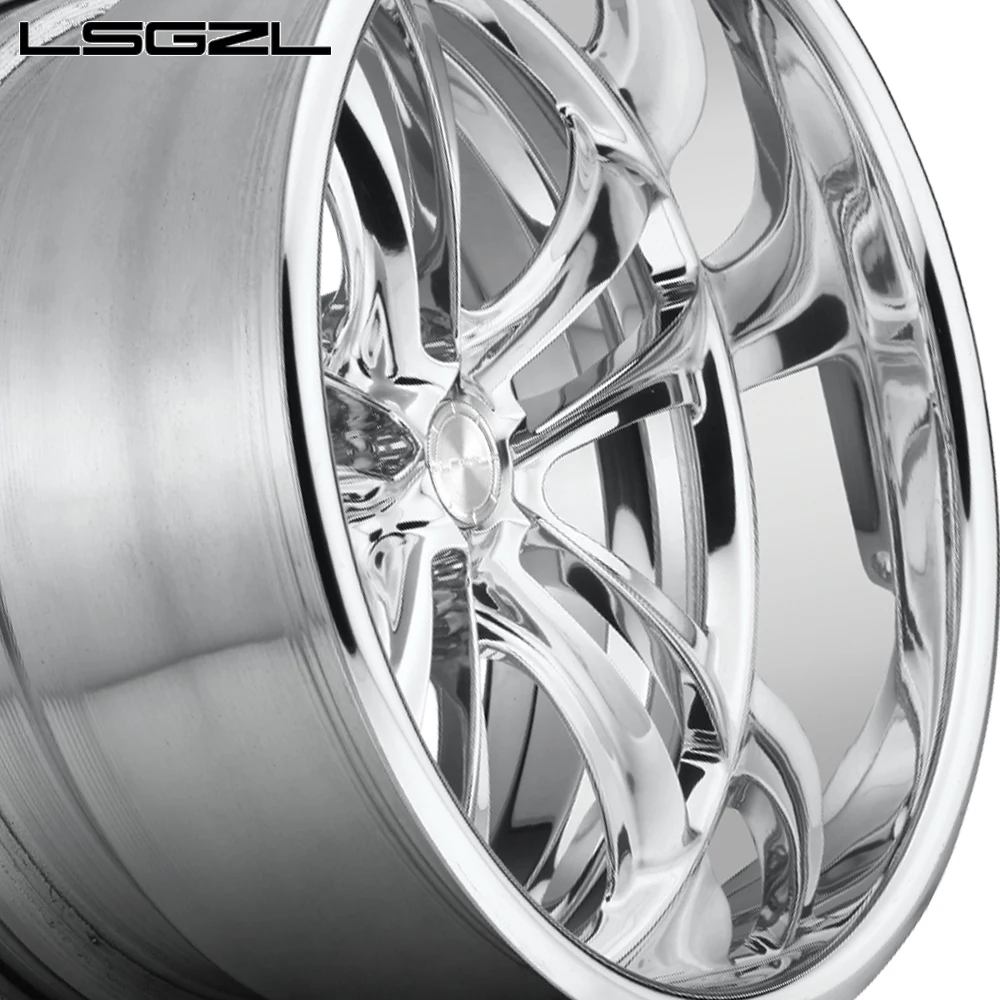 18 20 22 24 26 28 Inch 2 Piece Deep Concave Chrome Wheel Rims 5x114.3 5x130 5x120 For Ram Truck Jeep C10 Cherokee Defender