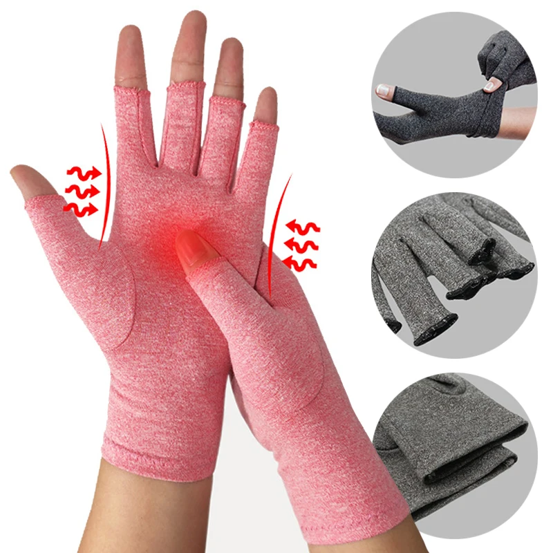 

S/M/L Warm Joint Compression Gloves Premium Arthritic Joint Pain Relief Hand Glove Therapy Open Fingers Gloves Moto Accessories