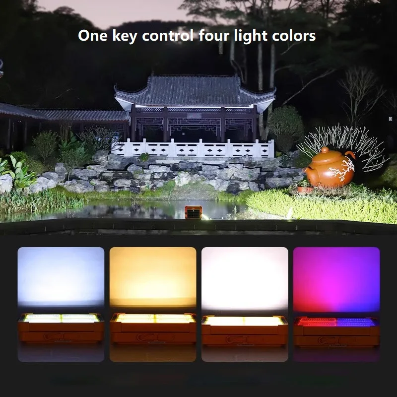 LED Solar Light Outdoor Camping Emergency Hand Lamp Strong Light floodlight USB Discharge Source Flashing warning light