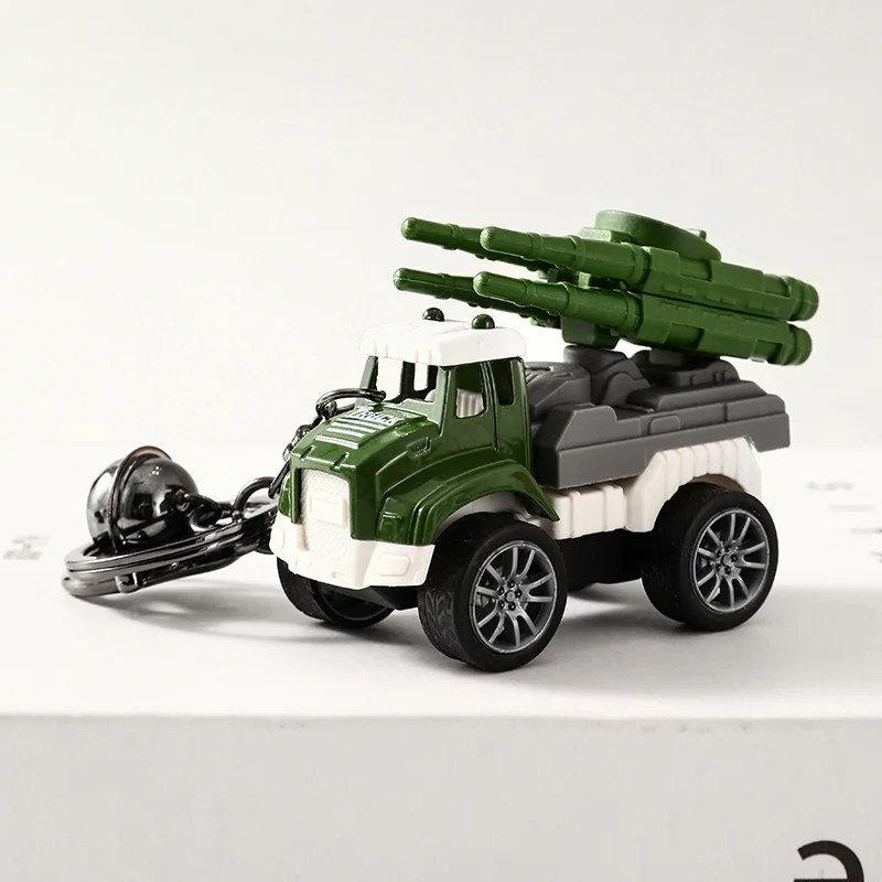 Mini simulación de misil, coche militar, llavero de juguete, colgante para niños, modelo de coche militar extraíble, decoración de mochila escolar, colgante, regalos para niños