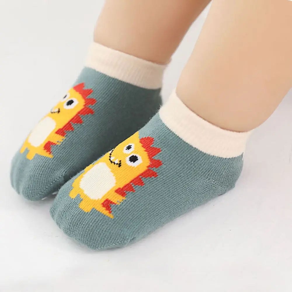 3 Pairs/Set High Quality Cartoon Animal Pattern Kids Cotton Socks Breathable Comfy Floor Socks Non-slip Durable Kids Step Socks