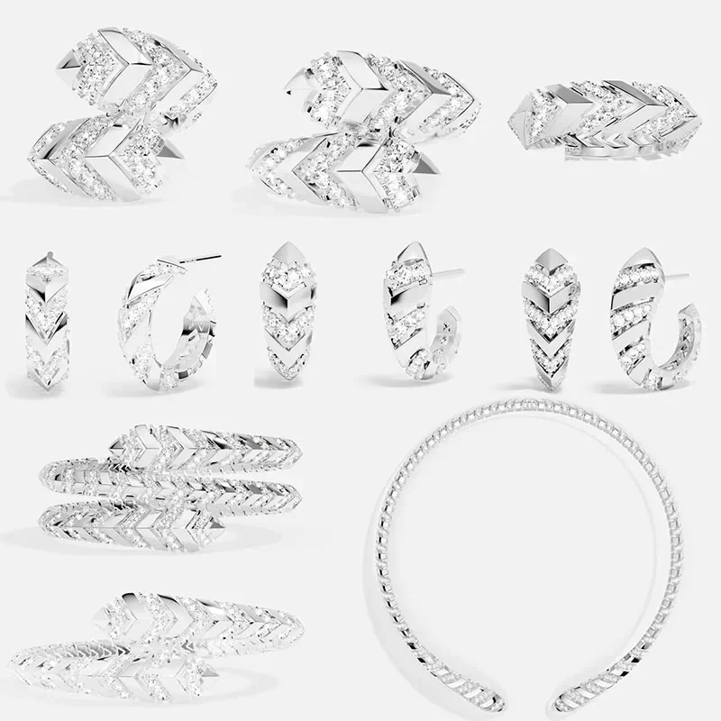 

Серебряные серьги, браслет и ожерелье ZPPF S925 с эллиптическим геометрическим дизайном, классические роскошные модные украшения для женщин для вечеринок и торжеств