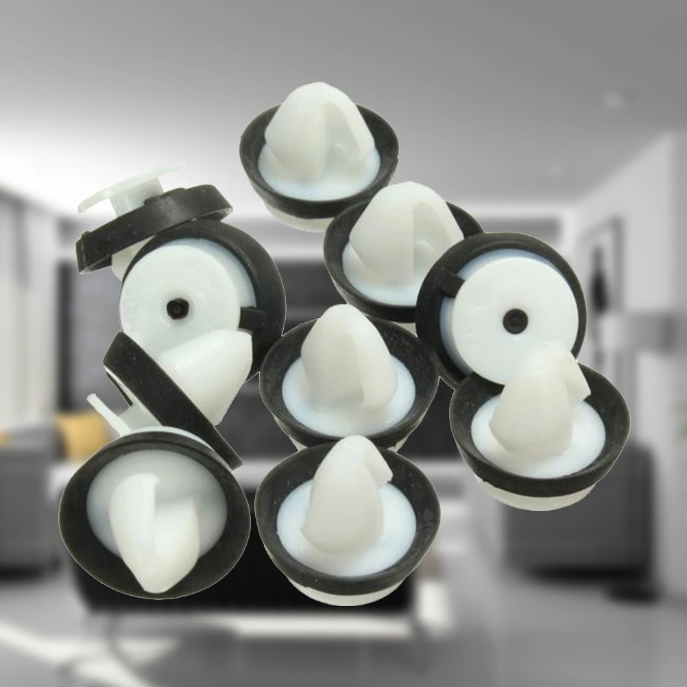 

10pcs Universal Car Door Panel Clips Trim Retainers Fasteners White Durable Plastic Clips Auto Accessories 2.00X1.80X1.80Cm