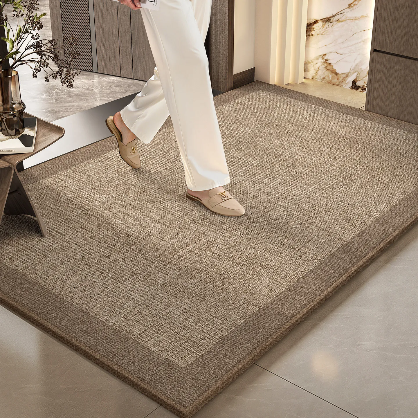 Circle Fluff TPR Wash Free Dirty Resistant Living Room Entrance Door Mat Ideal for Home Use as a Doormat in the Entrance Hallway