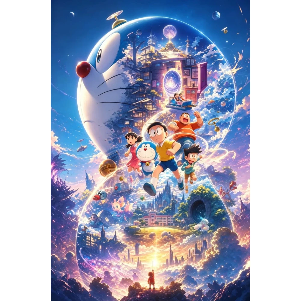 

Anime Doraemon Fantasy Adventure Cartoon 500/1000/1200/2000 PCS Jigsaw Puzzles Family Activity Games for Gameroom Home Decor