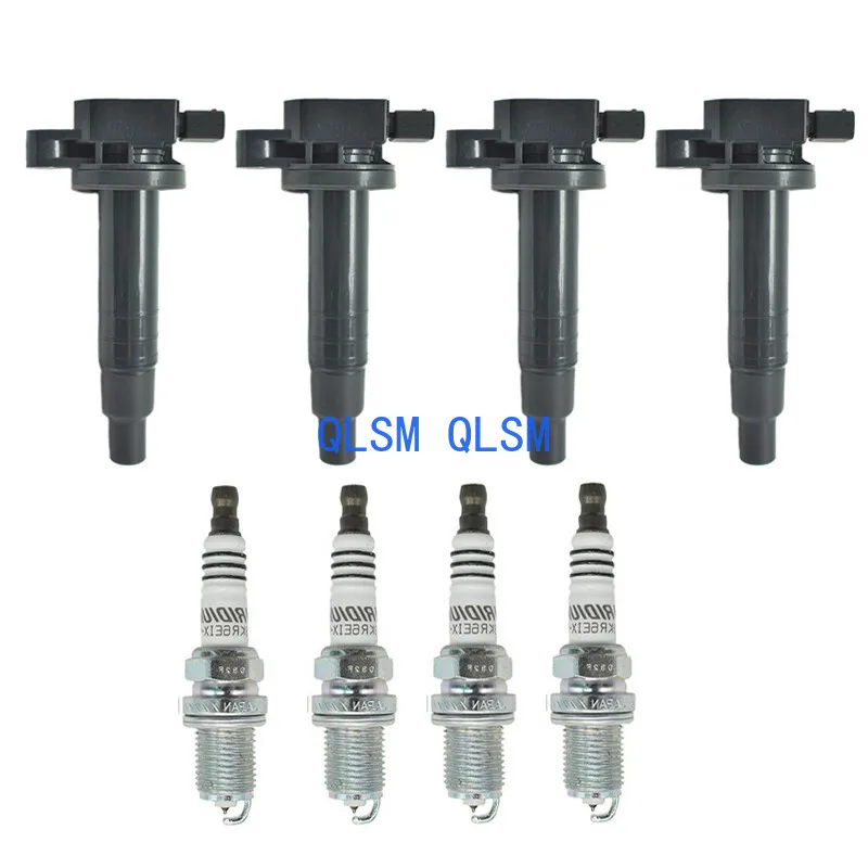 

4-Piece ignition coil + 4-piece spark plug for 2012-2019 Toyota Prius C L4 1.5L UF316-