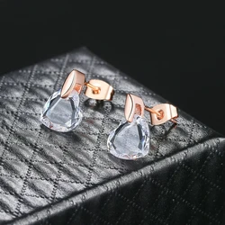 Pendientes de botón de alta calidad con forma de corazón transparente, joyería hecha con cristal austriaco genuino, ZYE182, ZYE345