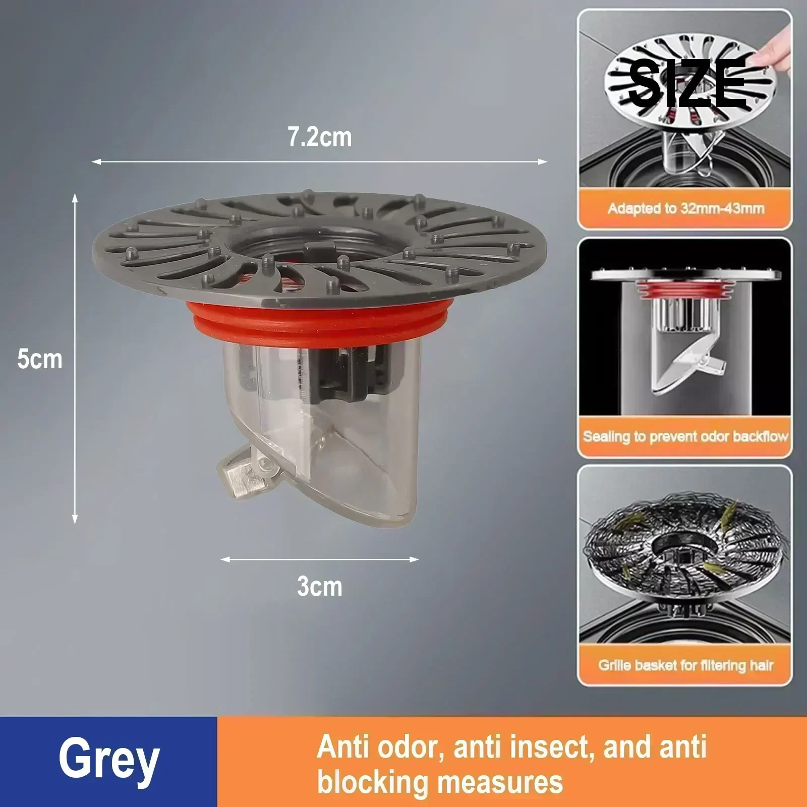 

Слив в пол для душа, сито для раковины, принадлежности для ванной комнаты, быстрый дренаж, слив в пол, защита от запаха, наклонный предотвращающий обратный поток