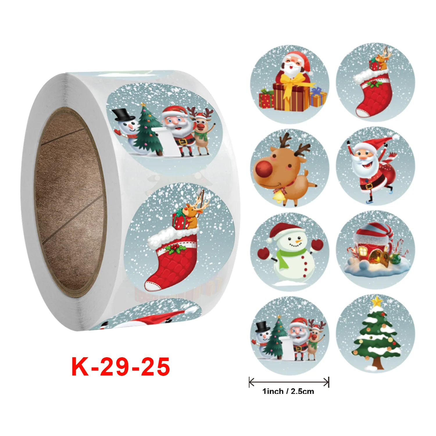 A Roll Of Merry Christmas Stickers Christmas Theme Seal Labels Stickers For DIY Gift Baking Package Envelope Stationery