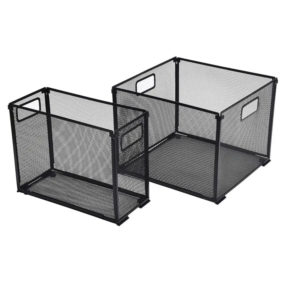 Mesh Metal Hanging File Folder Organizer Folders Not Included Foldable Folder Storage Box Black Detachable Office Filing Crate