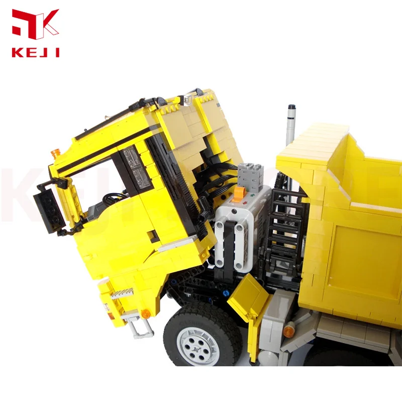 KEJI MOC-2918 MAN TGS 8x4 Dump Truck MOC-2931 Trailer Engineering Vehicle Model Building Blocks Bricks Kits Boys Christmas Gifts