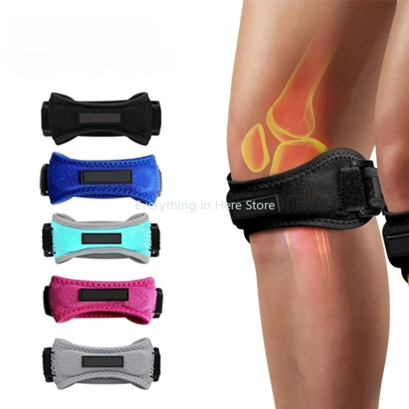 Adjustable Knee Patellar Tendon Support Strap Band Knee Support Brace Pads for Running Basketball Outdoor Sport Cycling