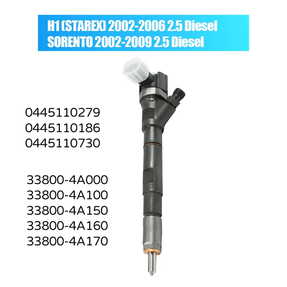 0445110279 0445110186 33800-4A100 New Diesel Fuel Injector For HYUNDAI H1 (STAREX) / KIA SORENTO 2.5 CRDi 2002-