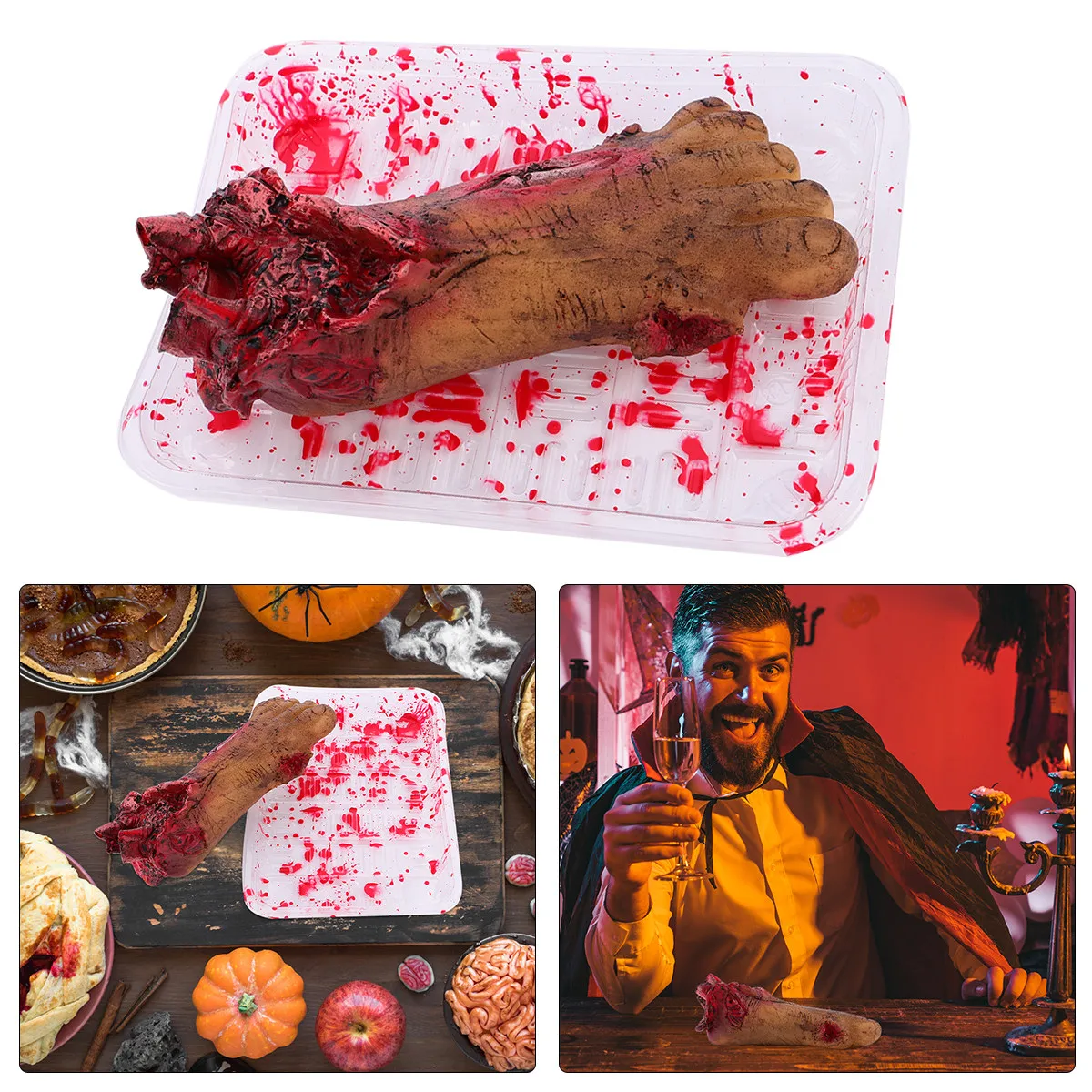 

1Pcs Halloween Bloody Foot Trick Prop Red Lightweight Decoration Portable Durable Eco Friendly Filled with PP Cotton