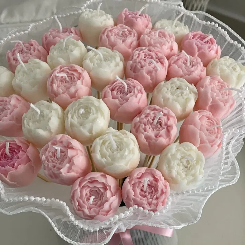 1Pc Romantic Rose Bud Scented Candles Smokeless Room Decorative Candle Valentine's Day Wedding Birthday Party Decoration Gifts