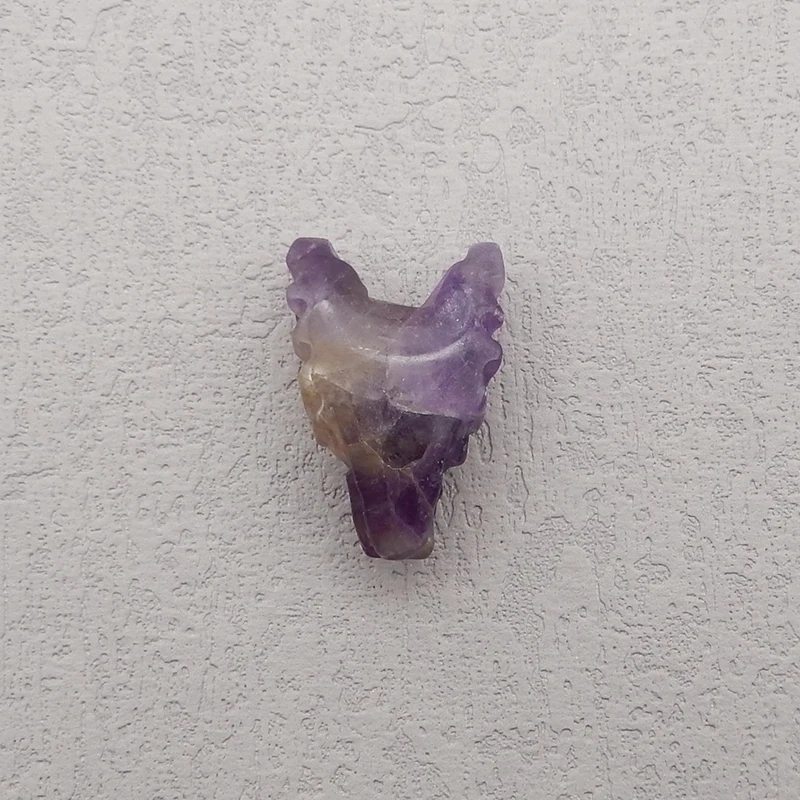 29mm Natural Amethyst Hand Carved Wolf Head Pendant Bead ,Semi-precious Stone Fashion Jewelry Necklace Accessories