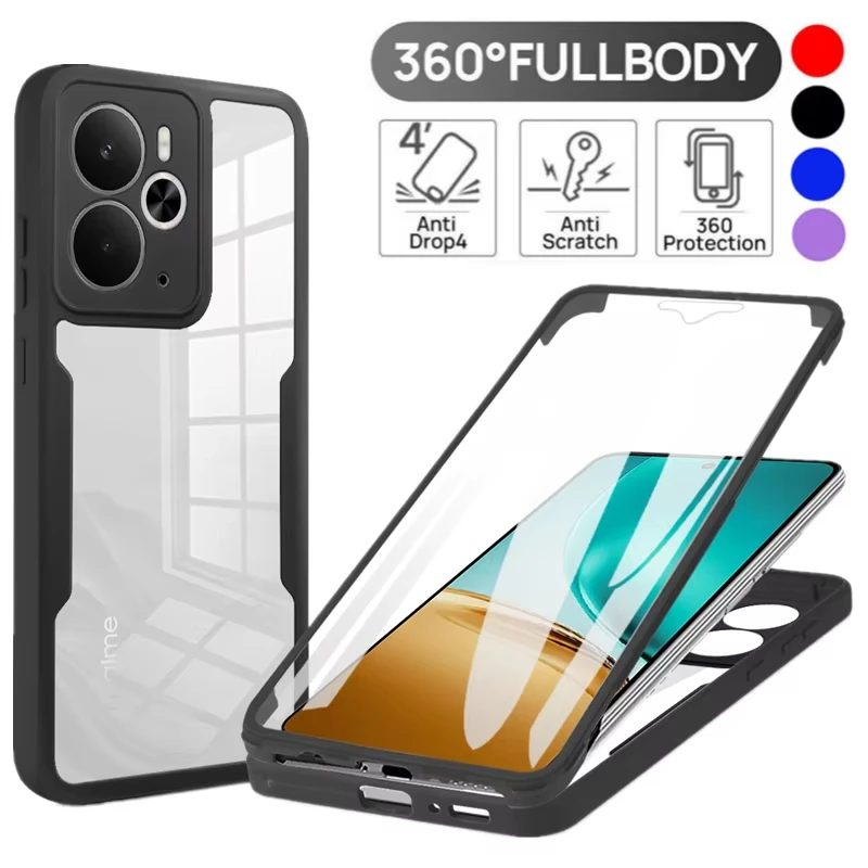 360-Grad-Ganzkörper-Displayschutzfolie, transparente Hülle für Realme 14 15 Pro + Plus-Größe, stoßfeste Handyhülle für Realme 14 15 14X