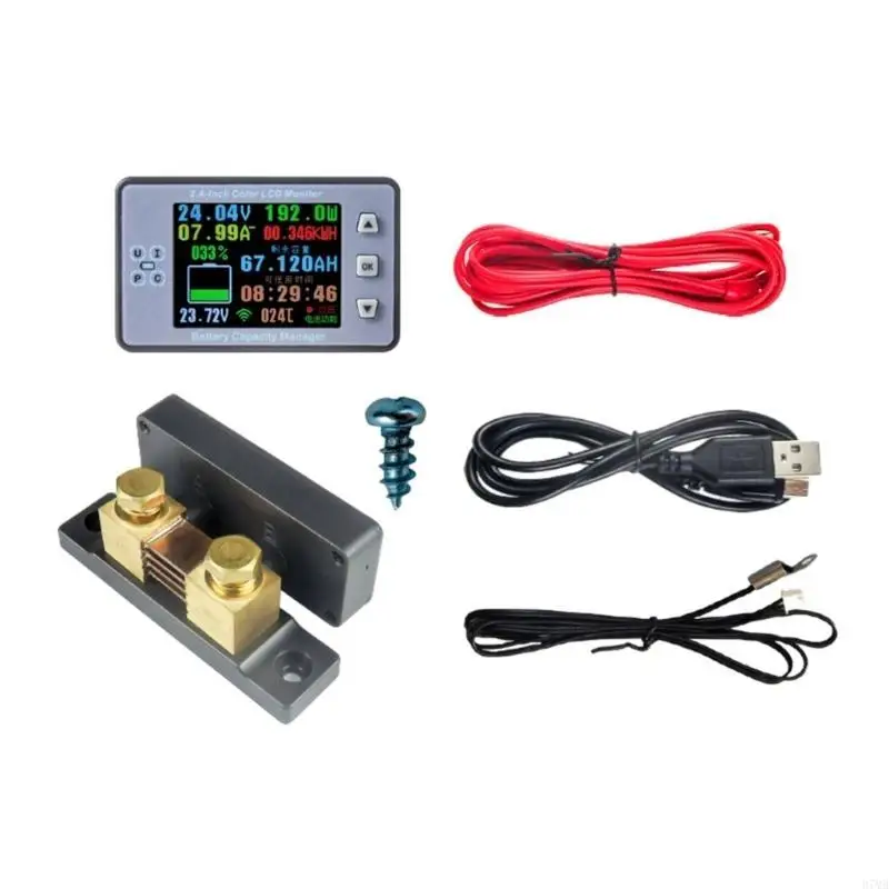 

37MB 8-100V Battery Monitor Coulometer Bluetooth-compatible APP Control Ammeter Voltmeter Discharge Multimeter