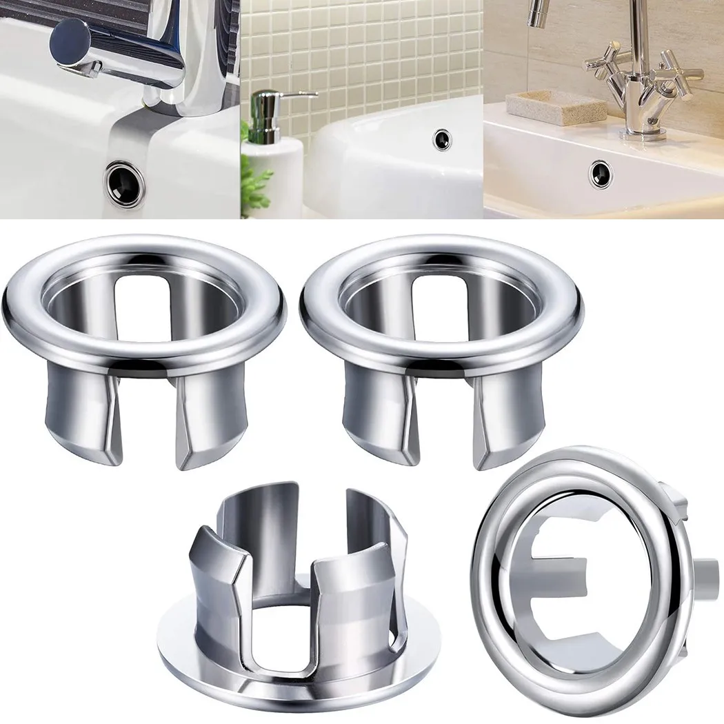 Kitchen Bathroom Basin Trim Bath Sink Hole Round Overflow Drain Cap Cover Overflow Ring Hollow Wash Basin Overflow Ring