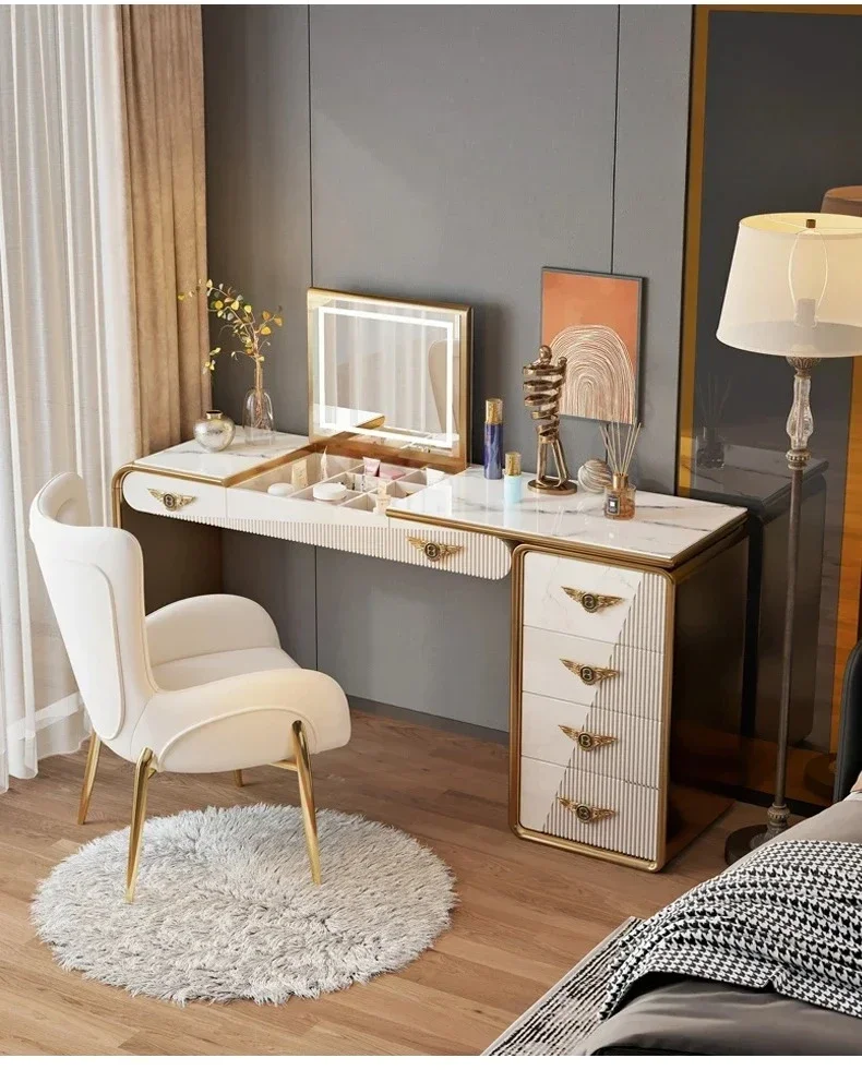 AALight Luxury Rock Slab Dresser Clamshell Modern Simple Premium Makeup Table Bedroom Premium Makeup Table