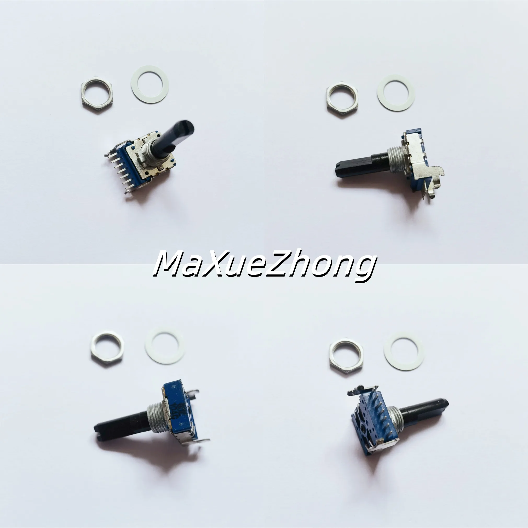 Original new 100% RK14 horizontal rotary potentiometer double C100K B50K with midpoint axis length 23MM 7pin sound volume SWITCH