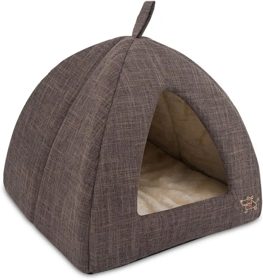 

Pet Tent-Soft Bed For Dog And Cat By - Brown Linen, 19"" X 19"" X H:19""